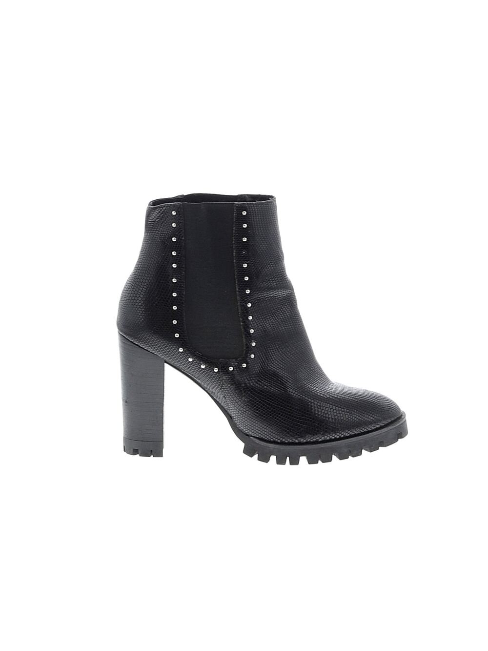 The Kooples Leather High-heeled Ankle Boots Black NEW